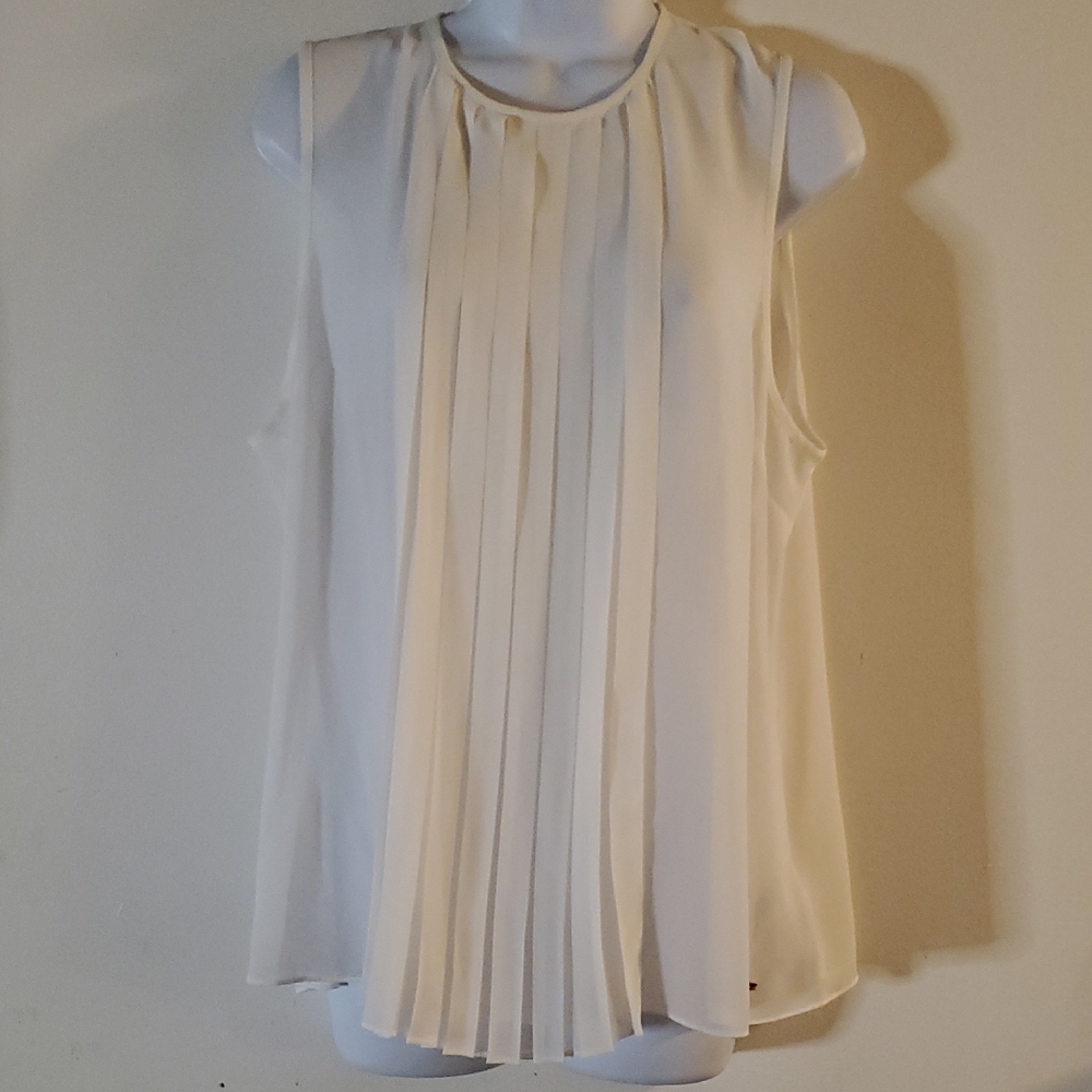 Michael Kors Cream Pleated Blouse